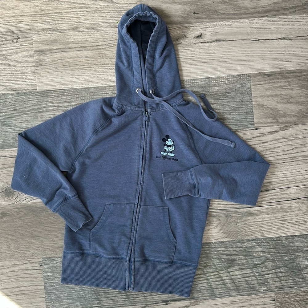 Disney Parks Walt Disney world zip up hoodie blue women's size XS